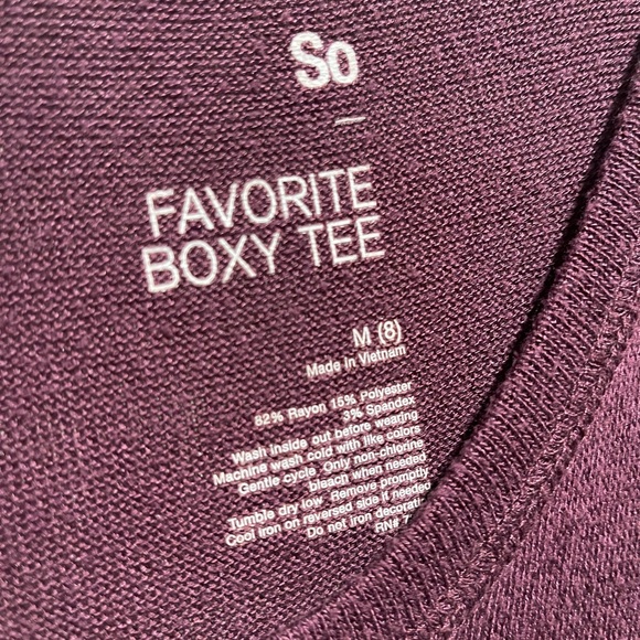 So Brand Girls size 8 Cranberry Long Sleeve Shirt with Gold Writing - Picture 2 of 7